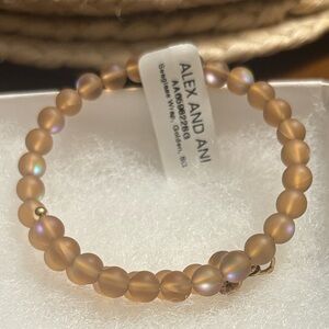 Alex and Ani Matte Brown Beaded Bracelet